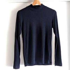 Navy Ribbed Turtleneck (Fitted) - M